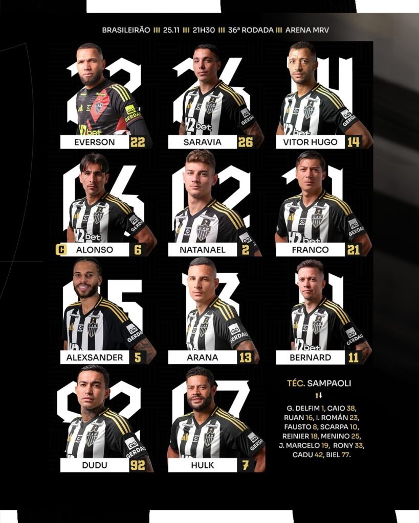 Atlético-MG e Flamengo empatam em 1 a 1 pelo Brasileirão 2025